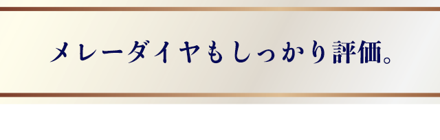 メレーダイヤもしっかり評価。